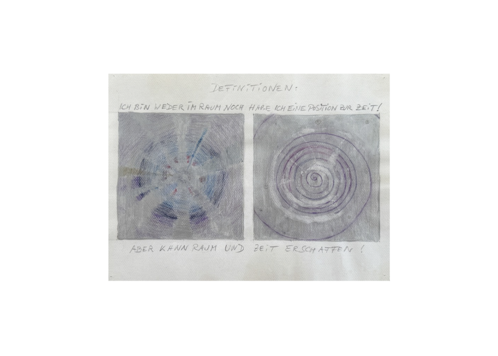 # 18 Skizze: Ich bin weder im Raum noch habe ich eine Position zur Zeit! Aber kann Raum und Zeit erschaffen!